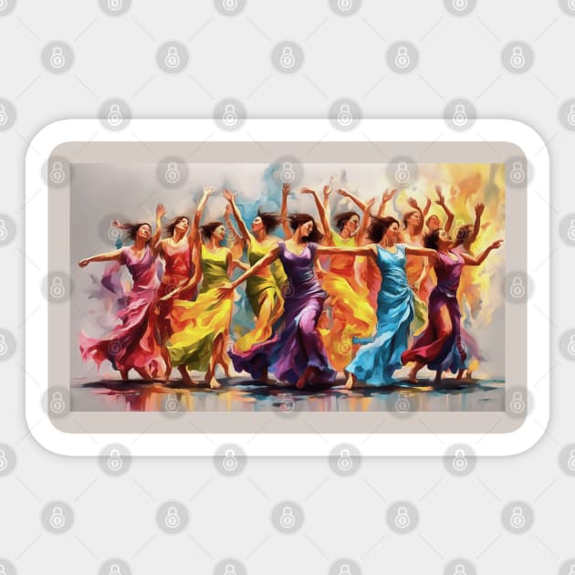 Nine Ladies Dancing Galatians 5:22-23 Sticker by taiche